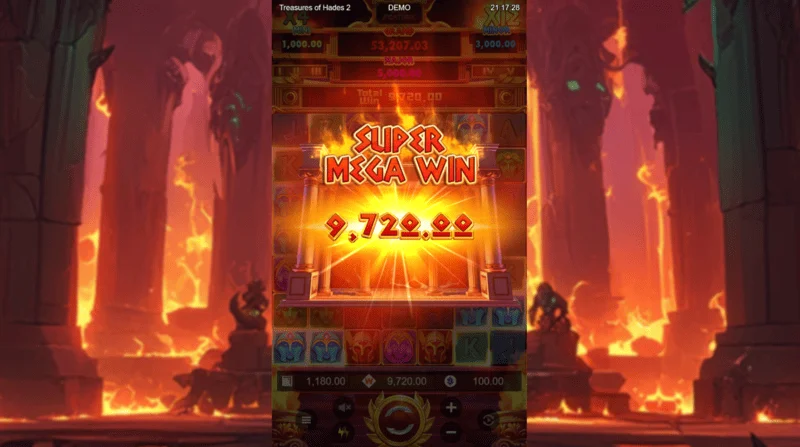 Treasures of Hades 2 — super mega pobjeda u Free Spins rundi sa kumulativnim množiteljem
